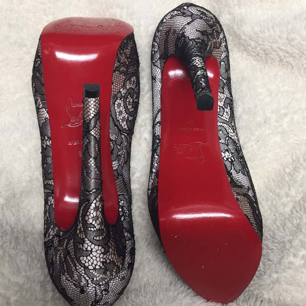 Christian Louboutin satin lace chantilly 37 - Picture 3 of 7